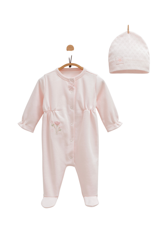 Salopeta Lunga Roz cu Elastic in Talie si Bentita TK1478 Mell Sweet Baby