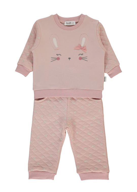 Trening 2 Piese Roz Pudra cu Iepure K5116 Bebetto