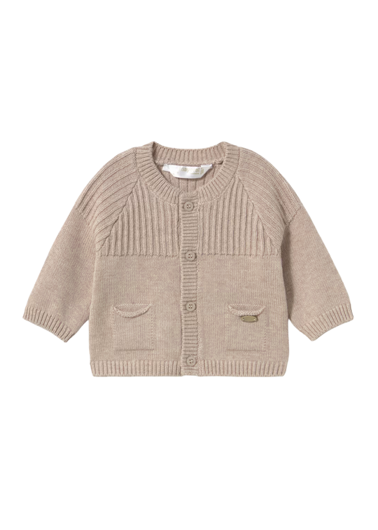 Cardigan Tricotat Bej din Bumbac cu Lana pentru Baieti 2304 – Mayoral