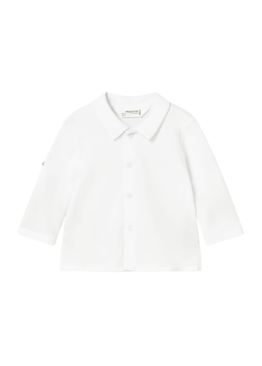 Camasa Maneca Lunga Alba Moale cu Capse 1103 Mayoral
