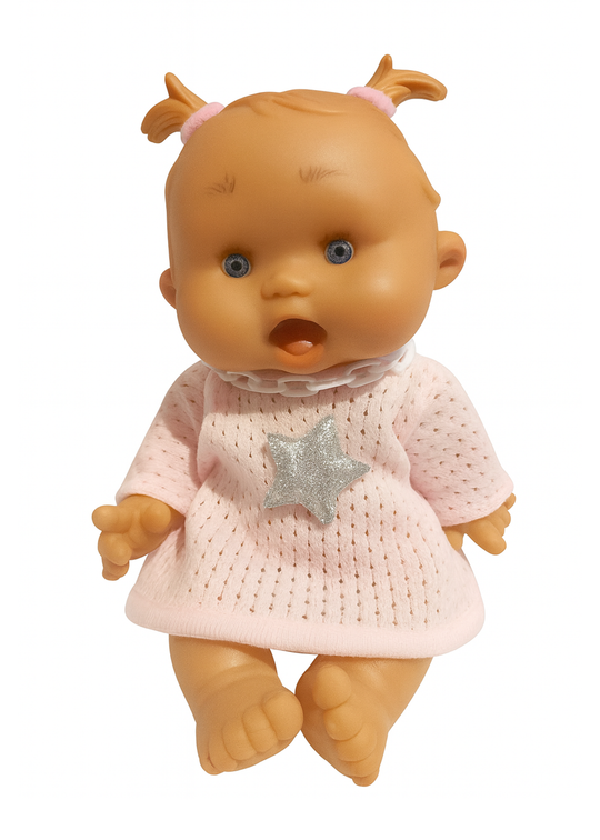 Papusa Parfumata cu Rochita Tricotata Roz - 26 cm - 0439 - Nines