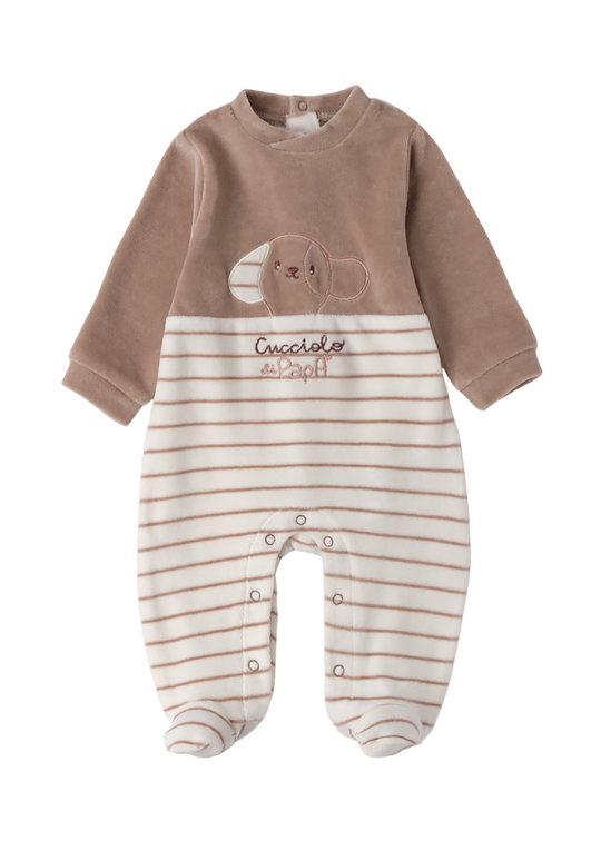 Salopeta Lunga Velur Maro cu Crem si Dungi 4.F027/00 iDO