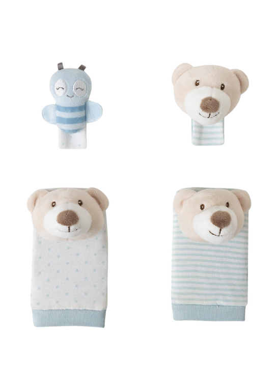 Set of 4 Toy Hand+Foot Teddy Bear Blue OSI01-01 Don Algodon
