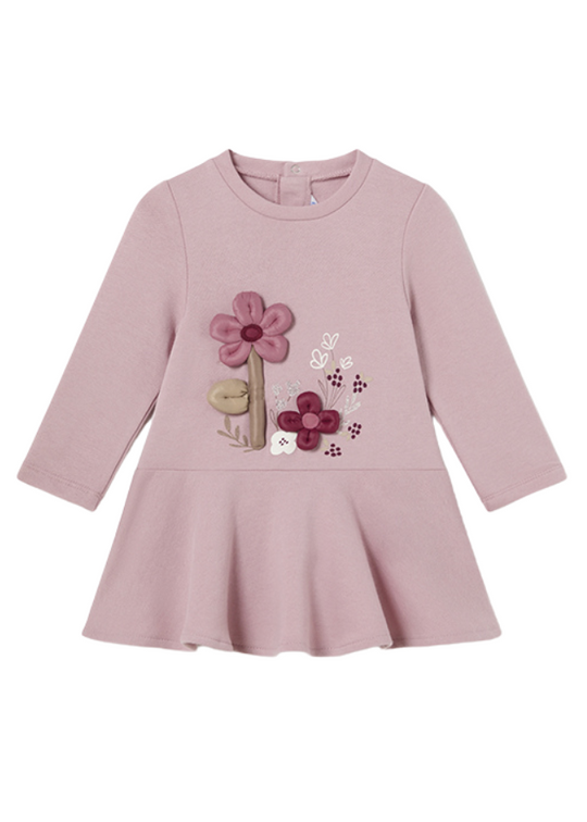 Pink Dress with Long Sleeves with Flower in Relief 2916 col 40 Mayoral