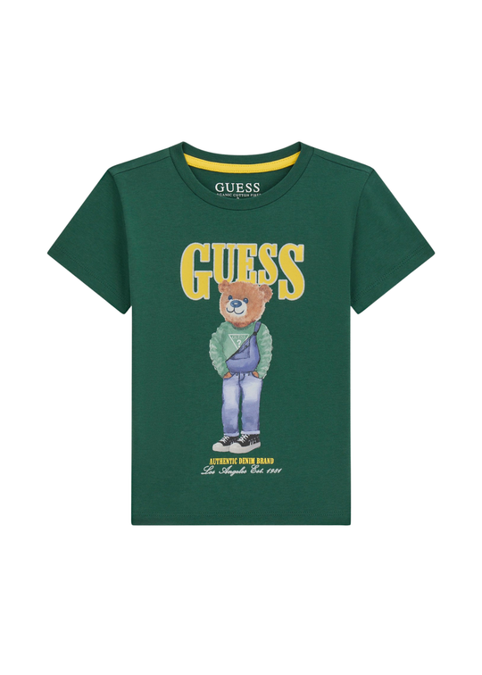 Tricou cu Maneca Scurta Verde cu Urs N6RI05 K8HM4 F83J Guess