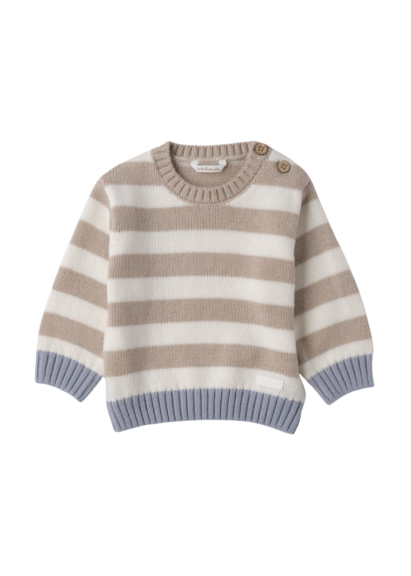 Pulover Crem cu Dungi Bej si Bleu 3.F659/00 Minibanda