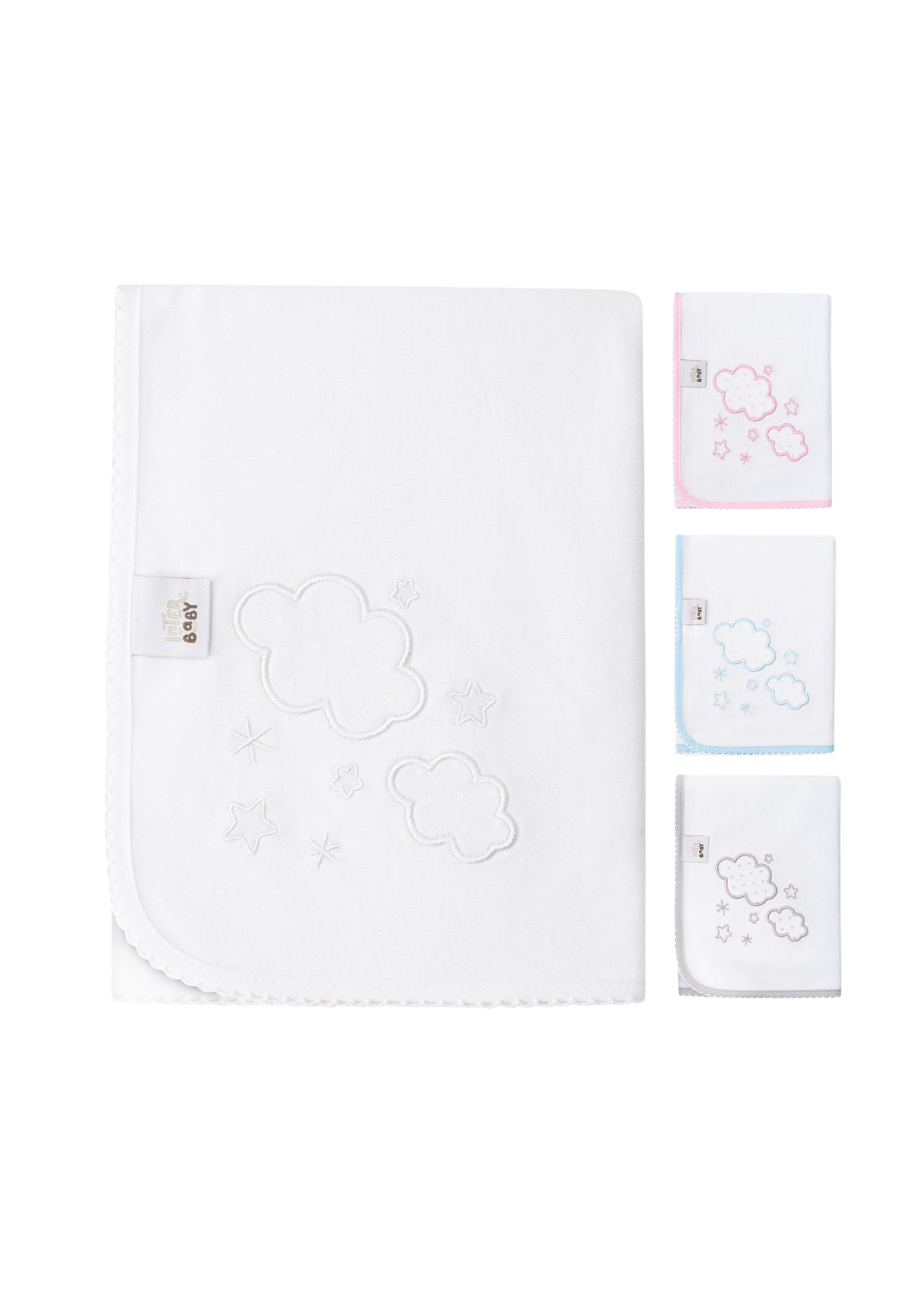 Paturica Alba cu Imprimeu Norisori Albi 98992-09 Interbaby