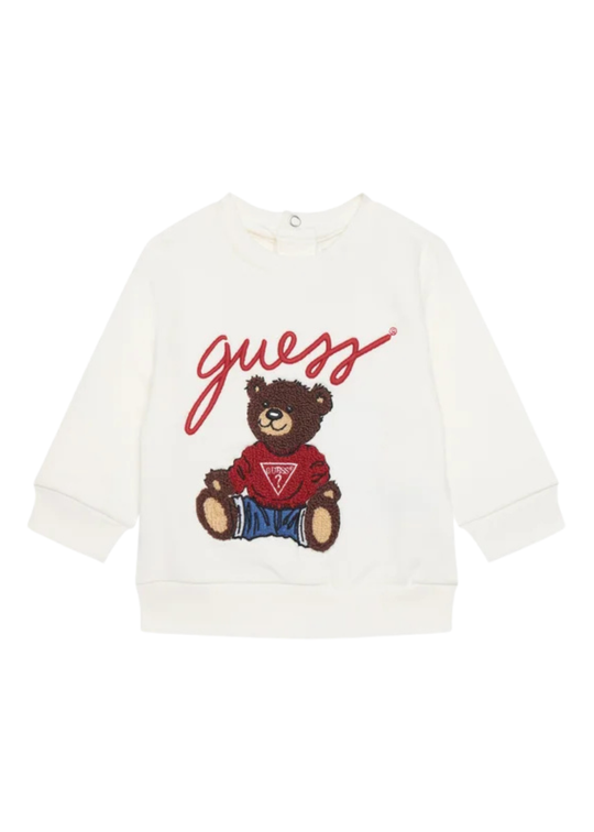 Bluza Sport cu Maneca Lunga Crem cu Ursulet Brodat H5YT00 – Guess
