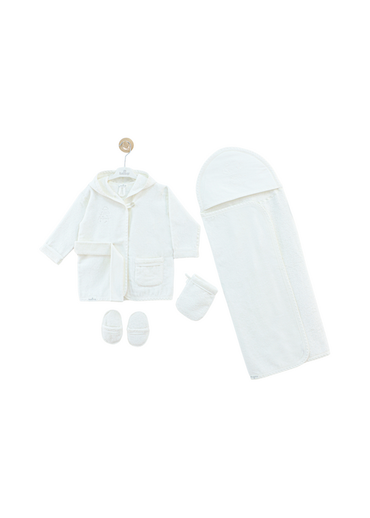 Set cu Halat de Baie 5 Piese Alb 12806 Leo King