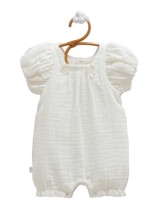 Salopeta Scurta din Muselina Ivory Smile TK2401 Mell Sweet Baby
