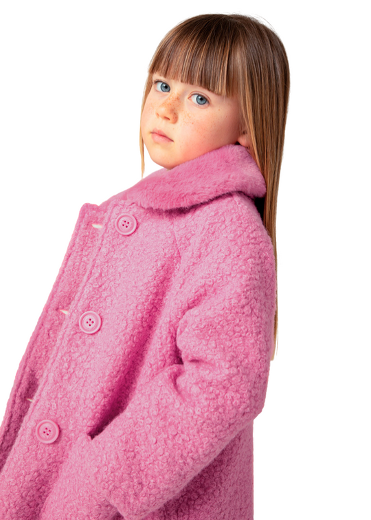 Frez Coat in Loop Fabric with Fur Collar 4487 col 85 Mayoral