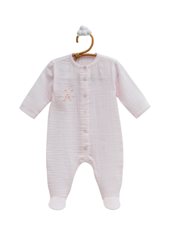 Salopeta Lunga Muselina Roz TK2275 Mell Sweet Baby