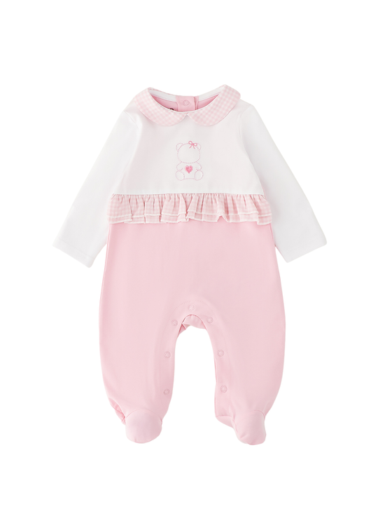 Salopeta Lunga Alb cu Roz cu Urs 4.G127/00 iDO