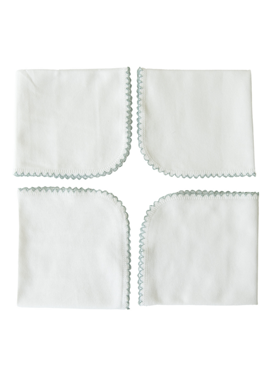 Set of 4 Handkerchiefs Cream with Purple Organic Cotton S76353 KitiKate