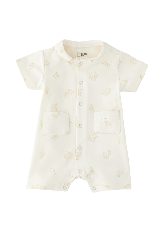 Salopeta Scurta Crem cu Imprimeu Iepuri 4.G073/00 iDO