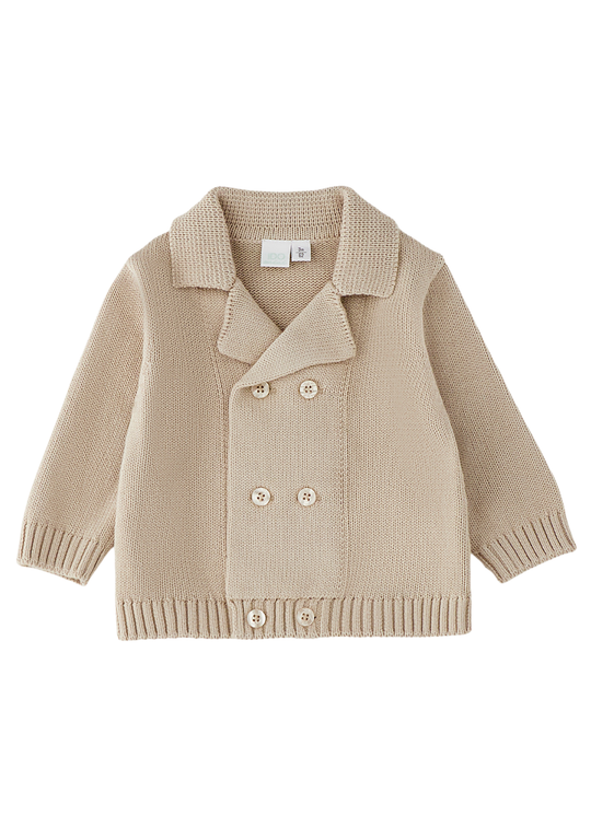 Cardigan Tricotat Bej din Bumbac pentru Baieti 4.H150/00 – iDO