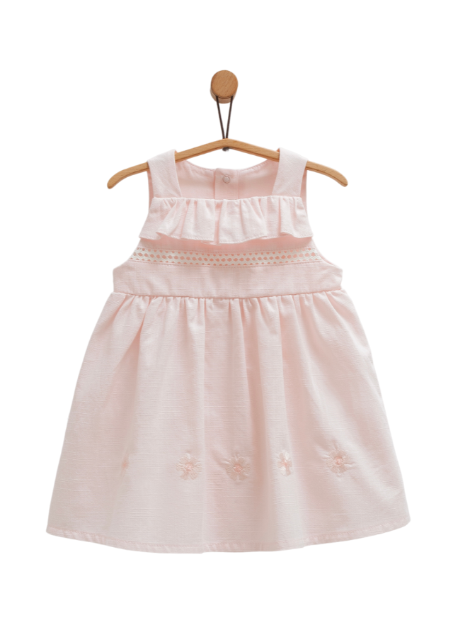 Rochie Bumbac Roz cu Bretele Serenity Girl ELB1746 Mell Sweet Baby