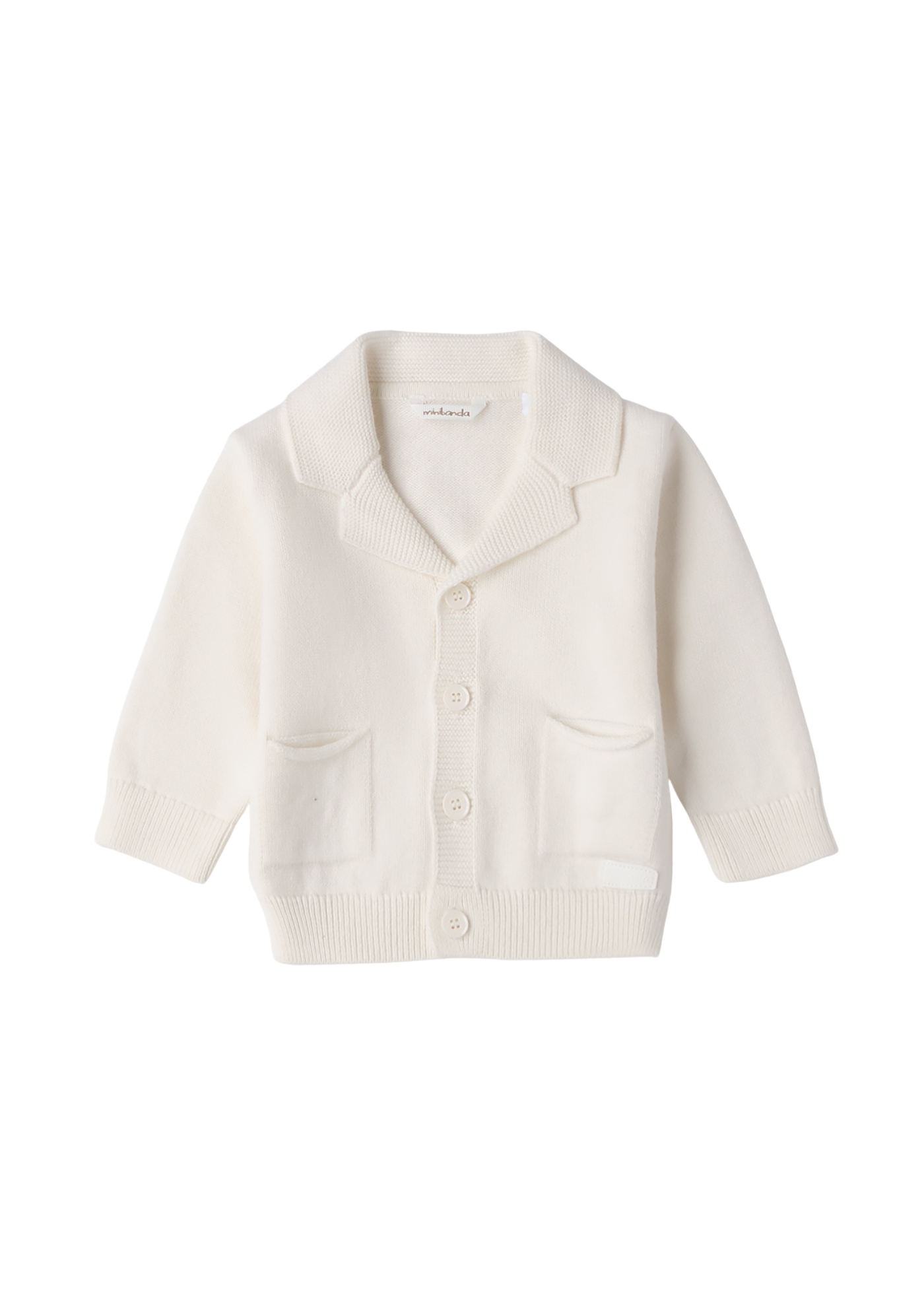 Cardigan Tricotat Crem cu Rever 3.F653/00 Minibanda