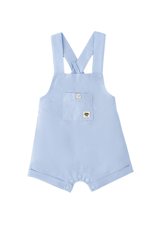 iDO Blue Short Linen and Cotton Playsuit 4.G173/00