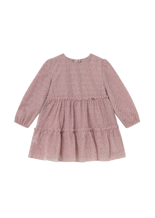 Powder Pink Tulle Dress with Long Sleeves 2907 Mayoral