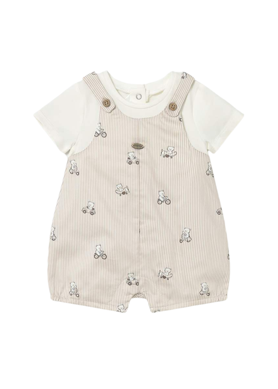 Short Beige Bears Playsuit 1613 Mayoral