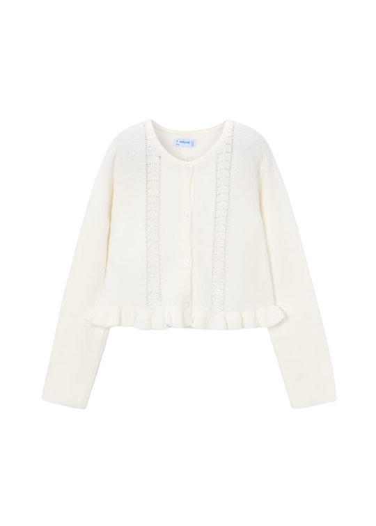 Cardigan Tricotat Crem 3383 Mayoral