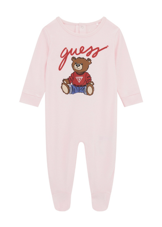 Pink Cotton Jumpsuit with Bear H5YW11 KA6W4 G6K9 Guess