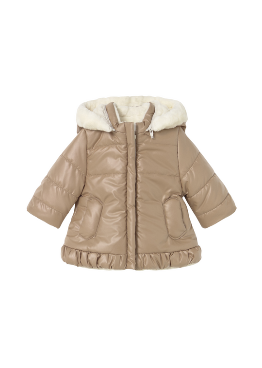 Reversible Brown Fas Jacket with Beige Fur 2404 Mayoral