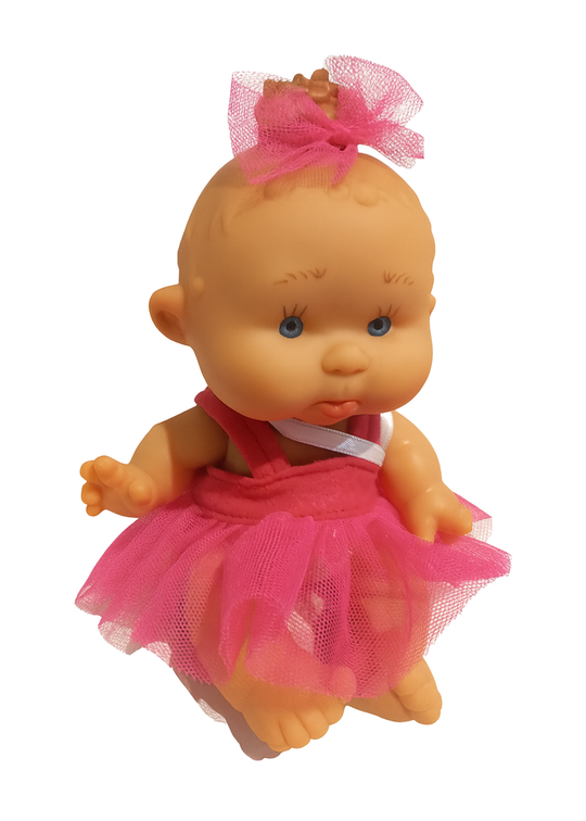 Papusa Parfumata cu Rochita Tull Ciclamen - 21 cm - 0494 - Nines