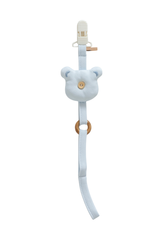 Suport pentru Suzeta din Bumbac cu Urs Bleu EME1790 Mell Sweet Baby