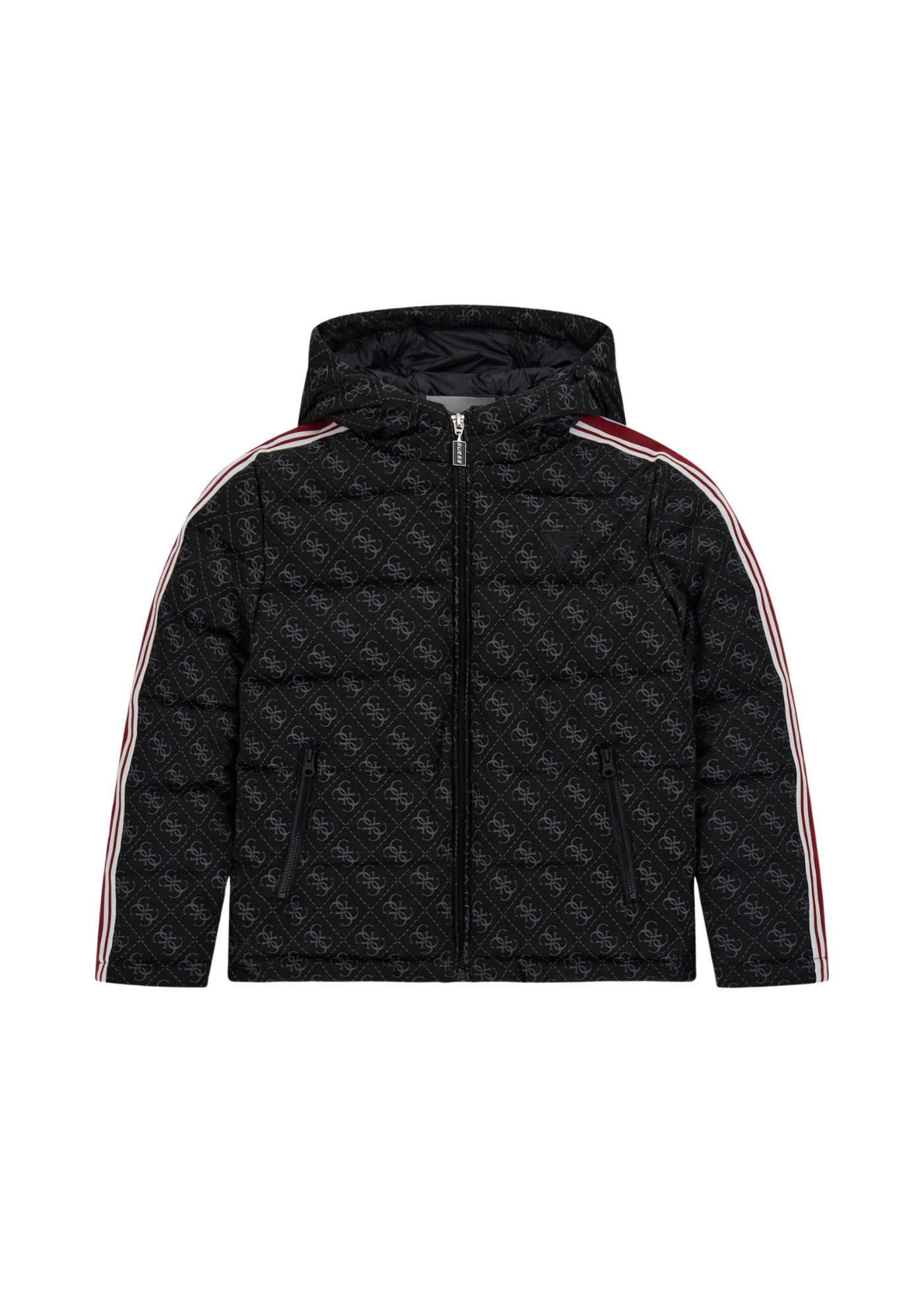 Geaca Neagra din Fas Matlasata cu Imprimeu Monograme L5BL19 WFIQ2 FJ9Y Guess