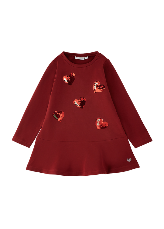 Rochie Rosie cu Inimioare din Paiete pentru Fete 353 – Sarabanda