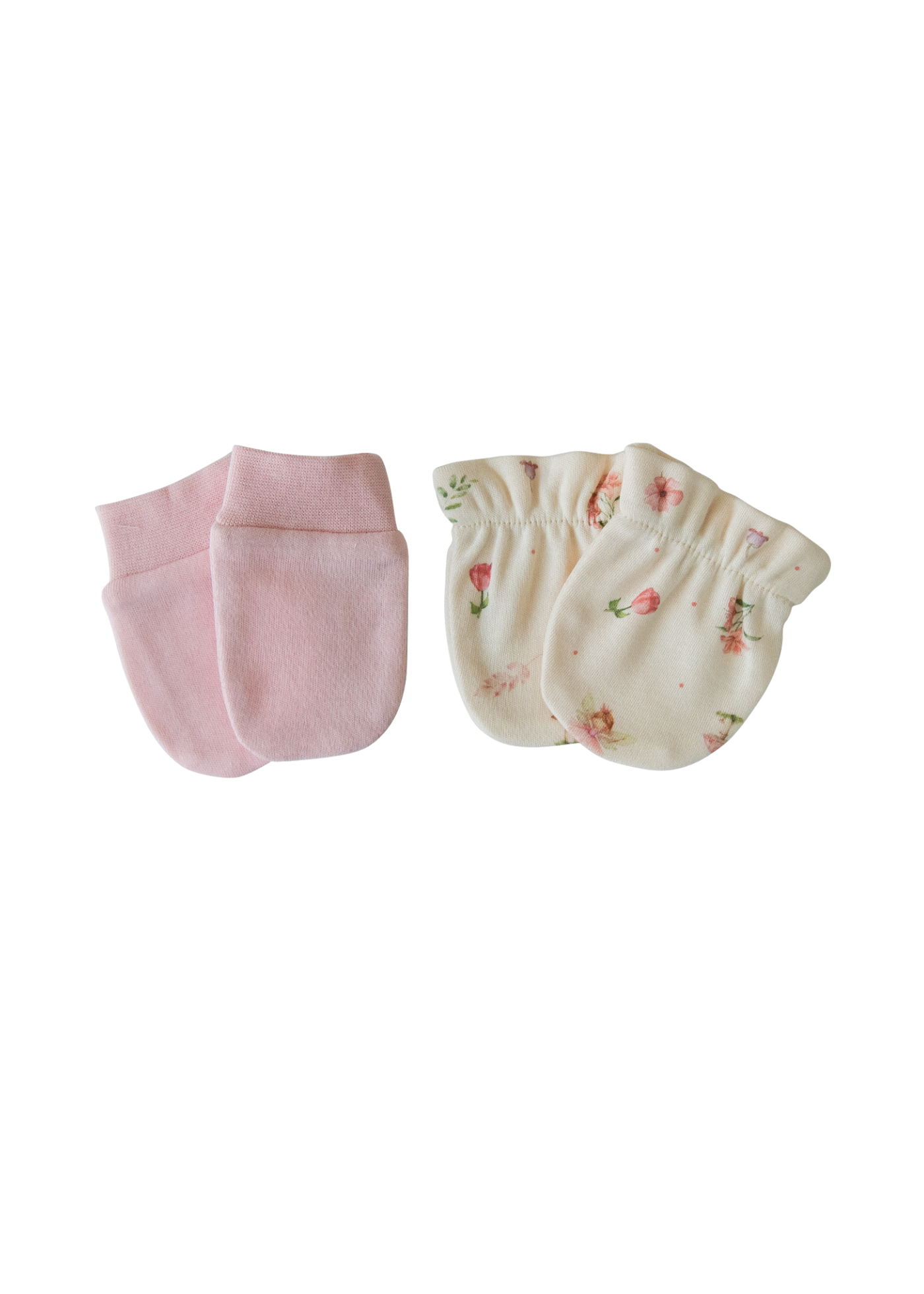 Set 2 Perechi de Manusi Bej cu Roz cu Flori S60282 Kitikate