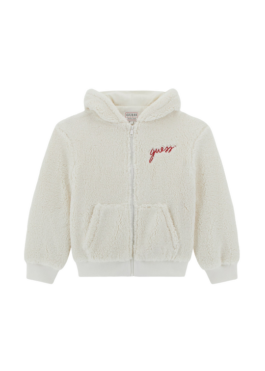 Jacheta din Plus Crem cu Gluga H5YJ02 W0330 G018 Guess