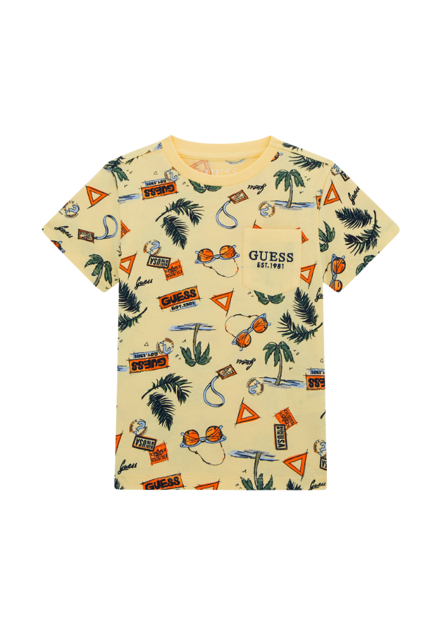 Tricou Galben cu Imprimeu Palmieri N5GI02 K8HM4 PG21 Guess