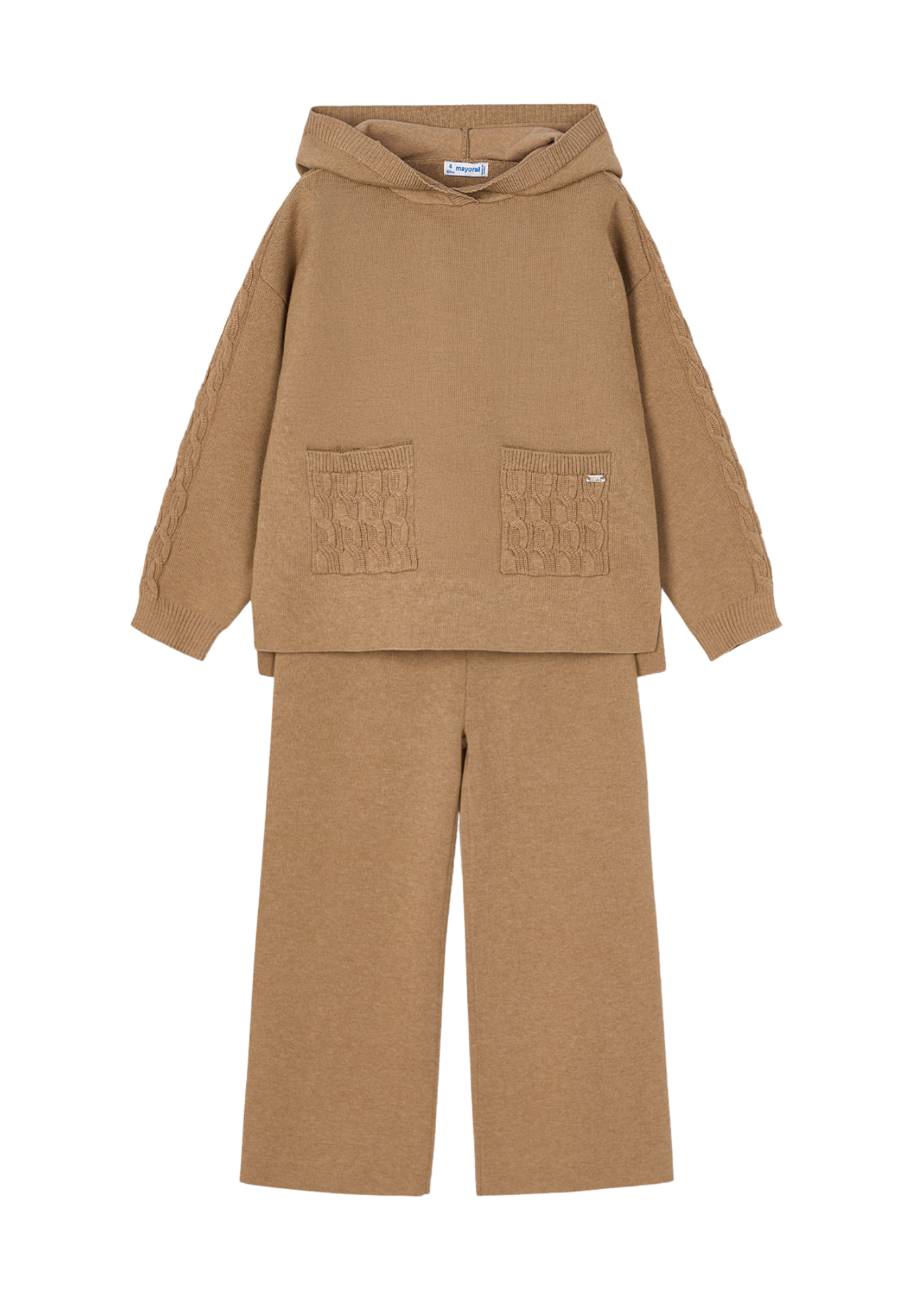 Set 2 Piese Tricotat Hanorac si Pantaloni Camel 4580 Mayoral