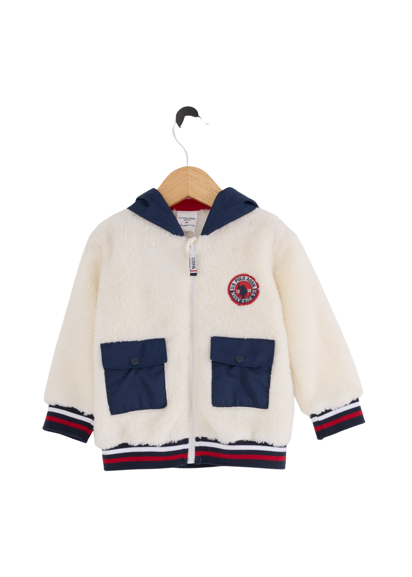 Jacheta din Plus Ivory cu Bleumarin si Rosu USB2538 V1 Us Polo Assn