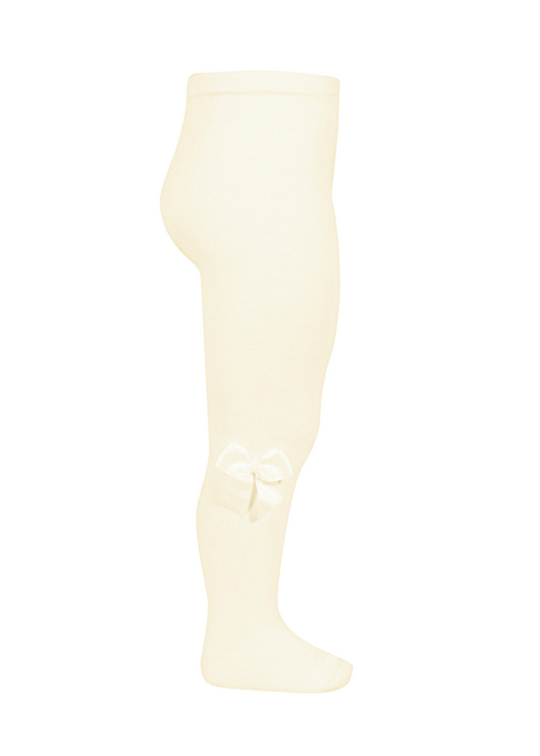 Cream Cotton and Nylon Tights with Reps Bow 24821 Condor