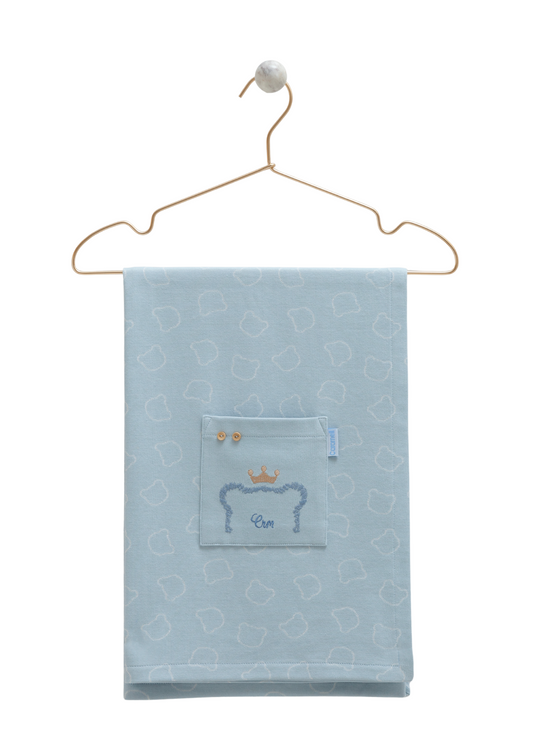 Pled Bumbac Bleu cu Imprimeu Ursi BTE1872 80 x 80 cm Mell Sweet Baby