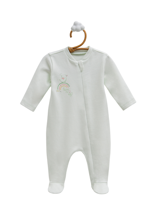 Salopeta Lunga din Bumbac Verde cu Ratuste cu Fermoar TK2253 Mell Sweet Baby