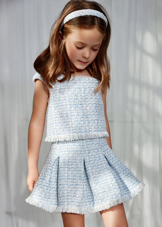 Set Top si Pantaloni Scurti Stofa Bleu 5059 Abel & Lula