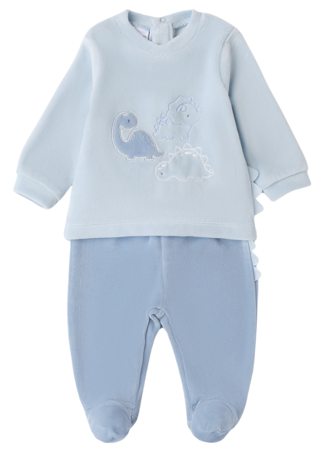 Set 2 Piese Pijama Velur Bleu cu Dinozauri 4A150.00 iDO