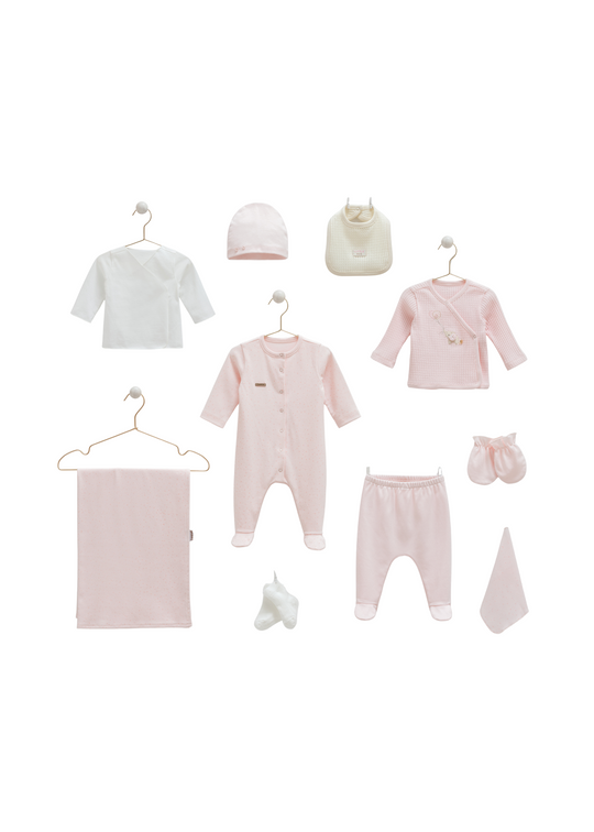 Set 10 Piese Maternitate Roz cu Elefant ZU1585 Mell Sweet Baby