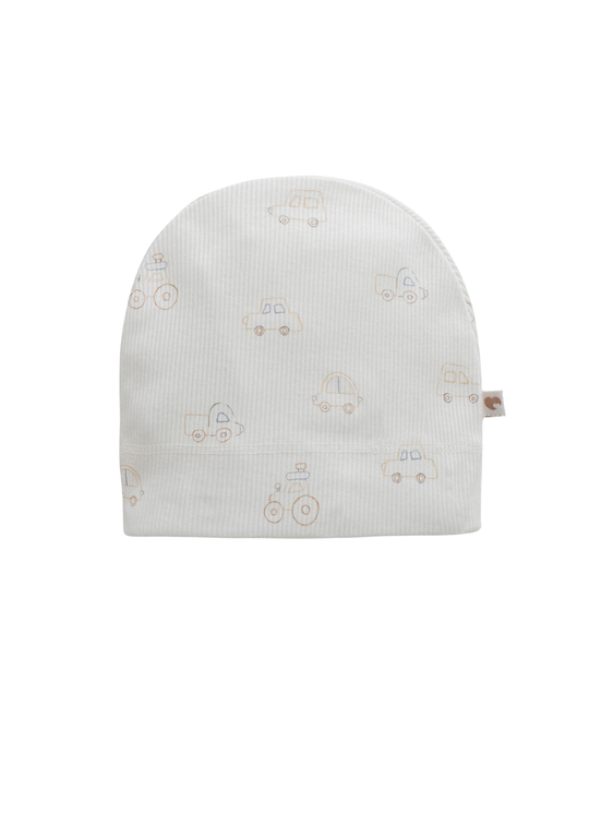 Fes Bumbac Crem cu Masini First Car SPE2236 Mell Sweet Baby