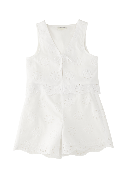 2-Piece Set White Embroidery Sparta 0.G596/00 Sarabanda