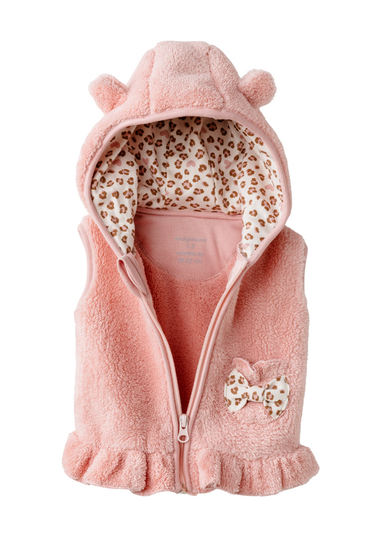 Vesta din Plus Roz cu Gluga si Fermoar AC26234 Andywawa