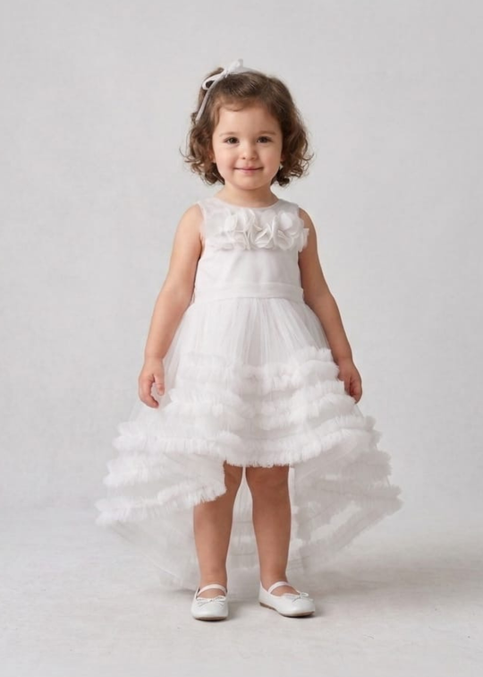 Ivory Ceremony Dress with Tulle and Train 3420 Mon Princess