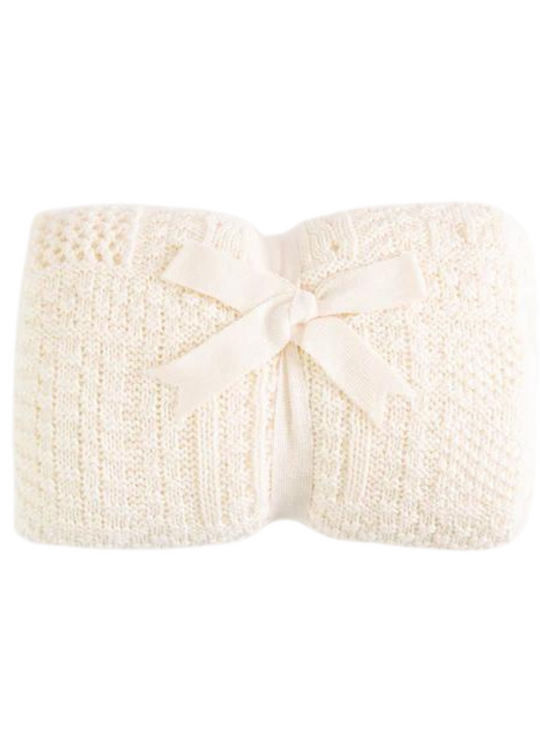 Beige Organic Cotton Knitted Blanket 80 x 90 cm S22599 KitiKate