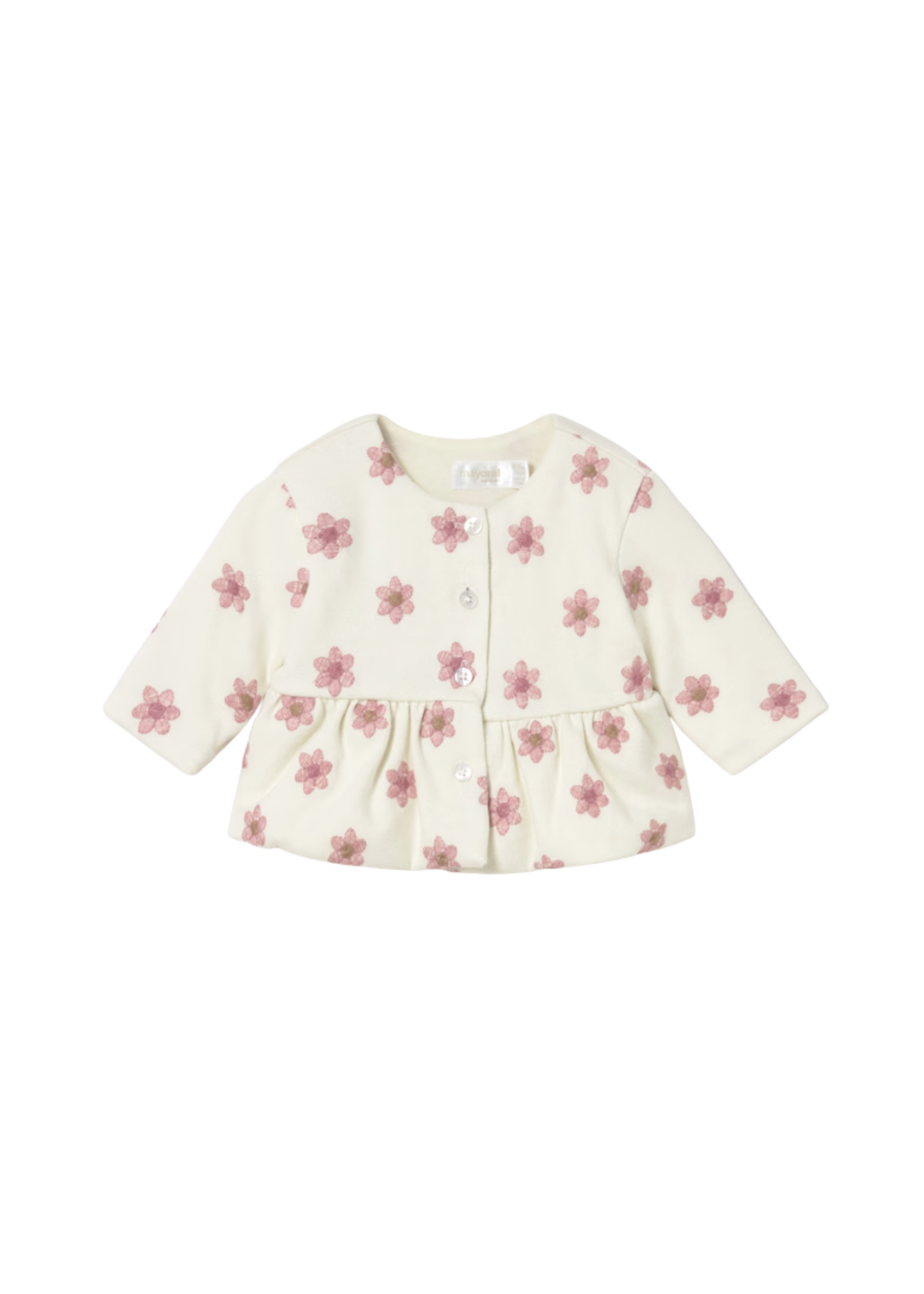 Set 3 Piese Jacheta Roz cu Flori Colanti si Bluza 2733 Mayoral