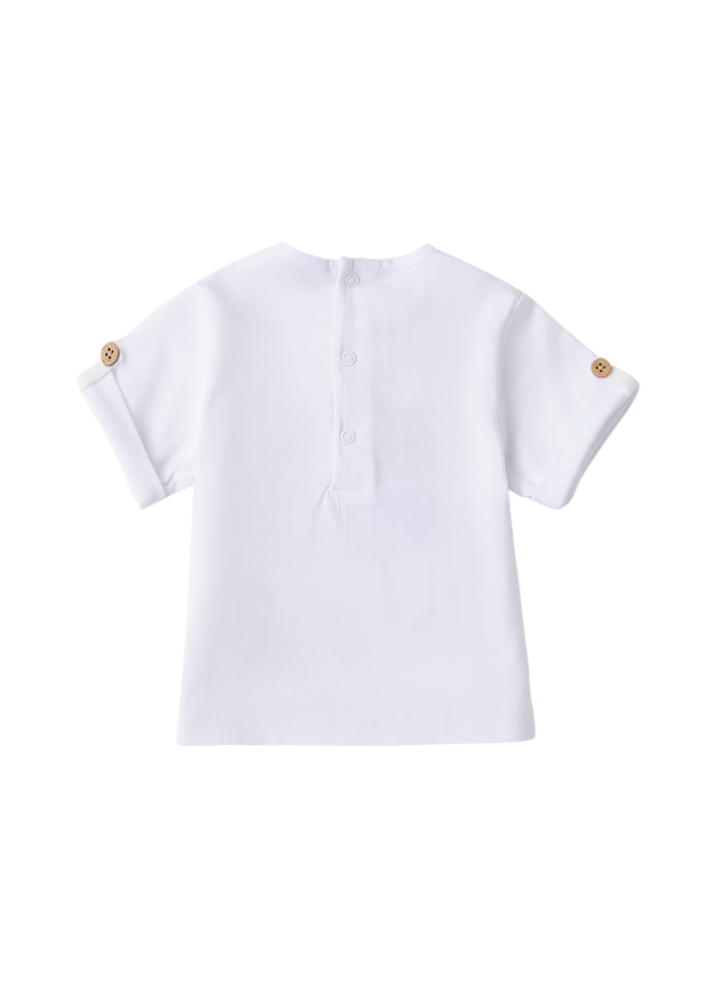 Tricou Alb cu Imprimeu Colorat 3.B628/00 Minibanda